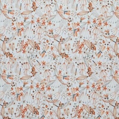 wit (off white) perzik terracotta kiezel nazomer bloem - digitaal tricot