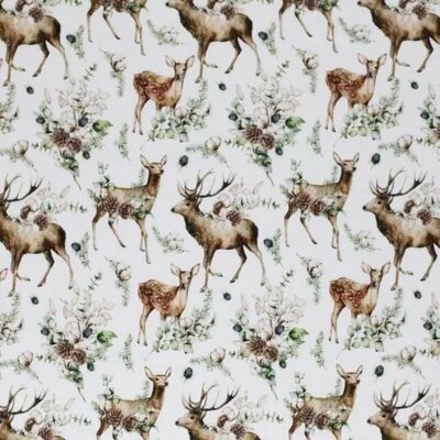 wit (off white) bruin groen camel eucalyptus rendier - digitaal tricot (op=op)