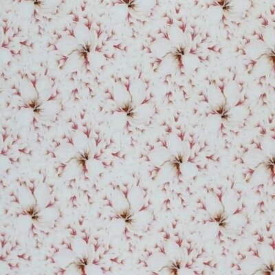 wit (off white) roze bruin dromerige bloem - digitaal tricot