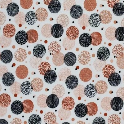 off white peach brandy black animal skin circles digital jersey