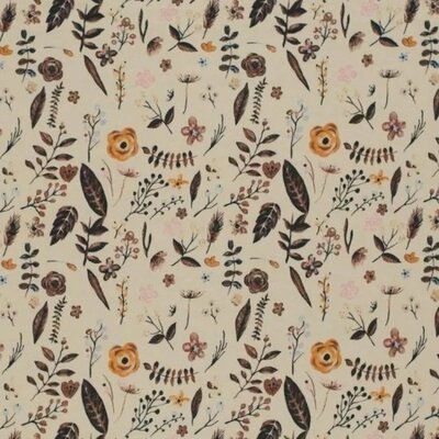 beige (kiezel) bruin takken en bloemen - digitaal tricot