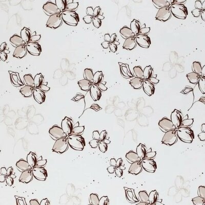 wit (off white) beige (kiezel - taupe) krabbel bloemen - digitaal tricot (op=op) SD