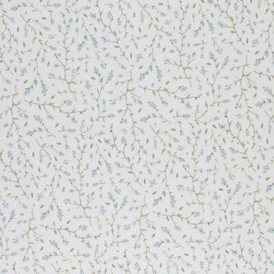 wit (off white) olijf groen blauwe bosbessen bloemen - digitaal fijne katoenen Baby rib tricot SOFT