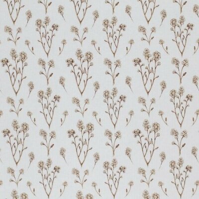 wit (off white) beige (kiezel) bruin vergeet me nietjes bloemen - digitaal fijne katoenen Baby rib tricot SOFT