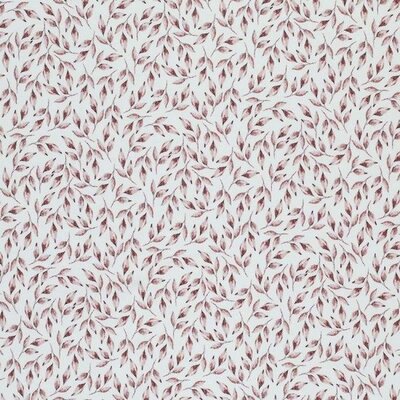 wit (off white) oud mauve geschilderde bloem blaadjes - digitaal fijne katoenen Baby rib tricot SOFT