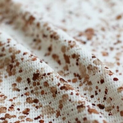 off white brown camel brandy paint splash digital cotton waffle jersey