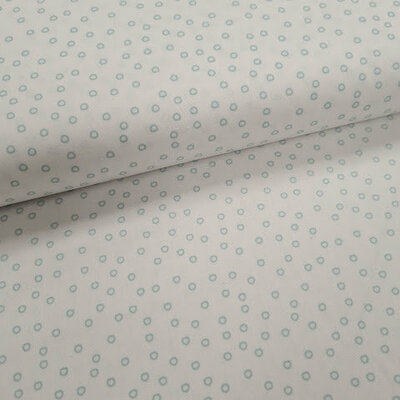 wit vintage mint cirkels open stipjes - rondjes ROXX poplin katoen