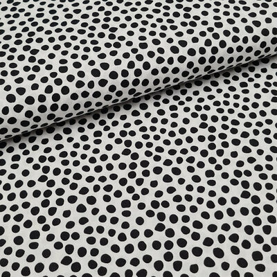 wit zwart cheetah dots poplin katoen