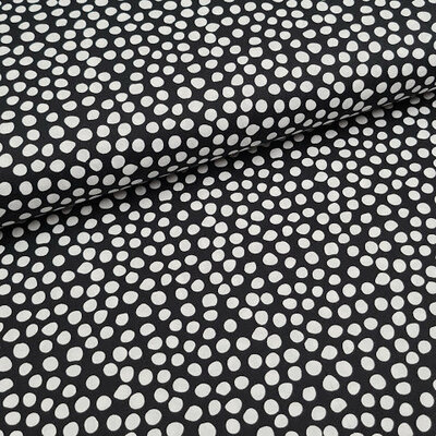 zwart wit cheetah dots poplin katoen