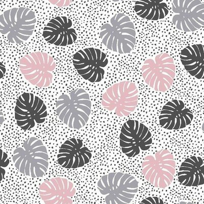 wit grijs roze monstera hydrofiel