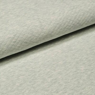 nog 1.2m - groen (dusty vintage melee) wafeltjes gevoerde tricot  (op=op)