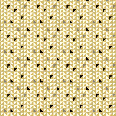 nog 2,6m - wit mosterd/oker grijs zwart triangel vakjes poplin katoen (op=op)