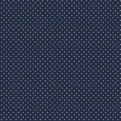 blauw (donker) wit klein stipje poplin katoen (op=op)