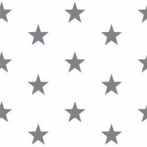 wit grijs flinke ster poplin katoen