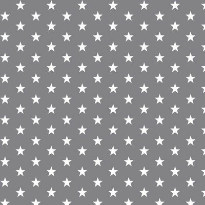 grijs wit middel ster poplin katoen