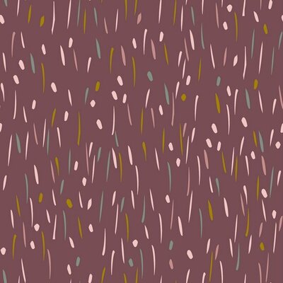 rood - bordeaux saffier oker roze streepjes spetter vlekjes - biologische french terry (op=op)