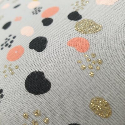 grijs koraal poeder roze oker goud zwart vlekjes glitter - tricot