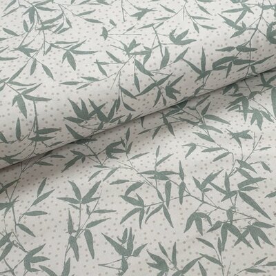 wit grijs vintage groen stipjes bamboe udi digitaal katoen (op=op)