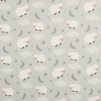 grijs (licht) wit schaapjes udi digitaal katoen