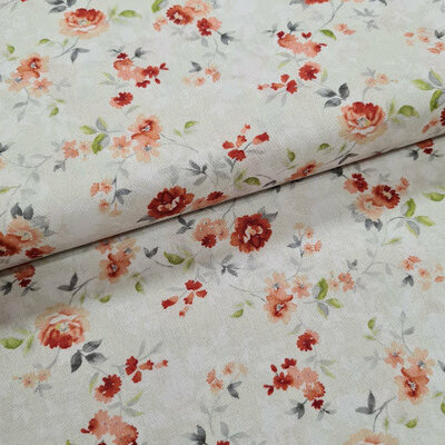 white pink roses digital cotton