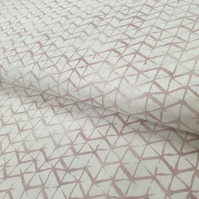 wit met oud roze (licht) geometrische lijnen poplin katoen