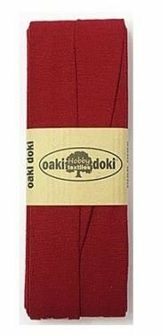 dark red bias jersey binding 2cm wide - 3mtr long