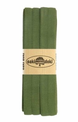 groen (olijf) tricot biasband 2cm - (425)