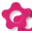 roze (fuchsia) siliconen bijtring met noppen - 2 stuks (op=op)