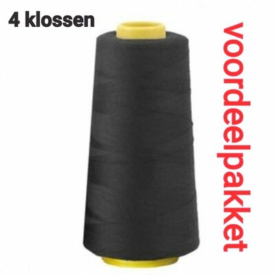 zwart lockgaren - 000 - 4x klos