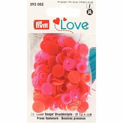 rood roze assortie kam snaps 12.4mm - 30 stuks Prym