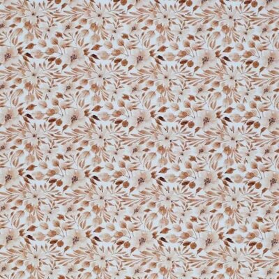 wit (off white) perzik Aziatische lelie bloemen - digitaal poplin katoen