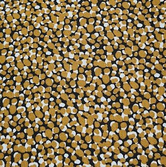 zwart wit camel/mosterd stippen vlekjes katoen (op=op)