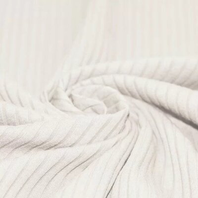 wit (off white) BREDE katoenen Baby rib tricot SOFT