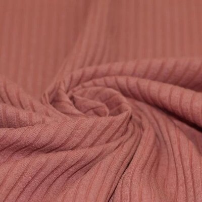 roze-terracotta katoenen BREDE Baby rib tricot SOFT