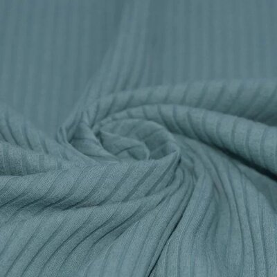 groen (donker zee) Katoenen BREDE Baby rib tricot SOFT (op=op)