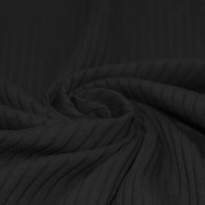 zwart katoenen BREDE Baby rib tricot SOFT