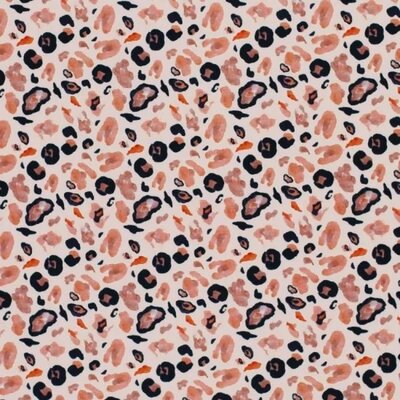 wit (off white) perzik cognac zwart grote panter print - digitale tricot