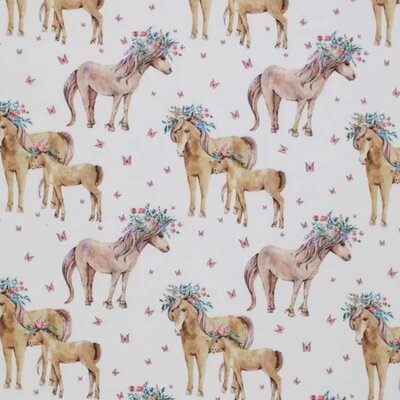 off white camel pink blue butterfly and pony horses digital jersey