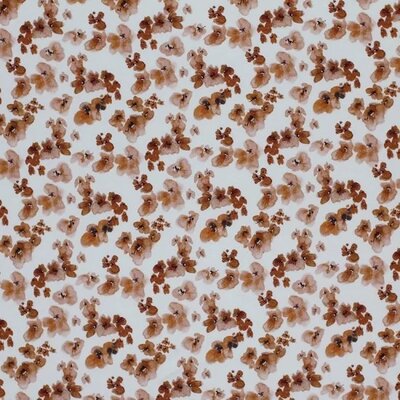 off white brown poppies flowers digital jersey