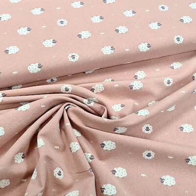 roze (nude) schaapjes schapen gewassen katoen (op=op)