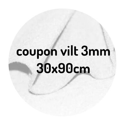 white felt fabric 3mm - coupon 30x90cm
