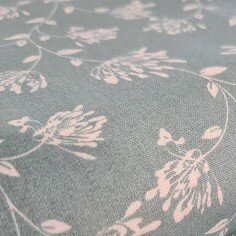 vintage groen wit Udi botanische bloemen en takjes katoen