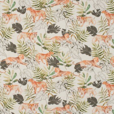 wit (off white) army olijf groen perzik panter monstera bladeren aquarel digitale - biologische tricot (op=op)