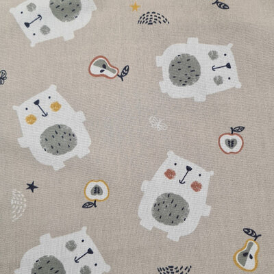 beige wit grijs groen oker terracotta knuffel beertjes katoen (op=op) 