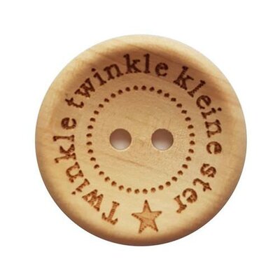 houten knoop Twinkle twinkle kleine ster 20mm 4 stuks