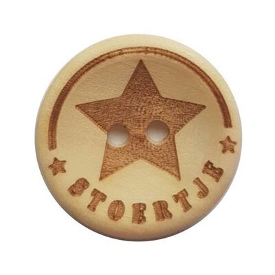 houten knoop Stoertje 20mm 4 stuks