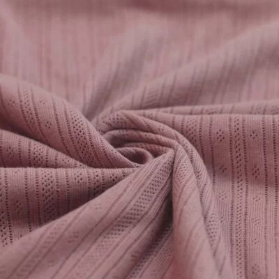 mauve (oud) katoenen Pointelle (strepen) tricot (op=op)