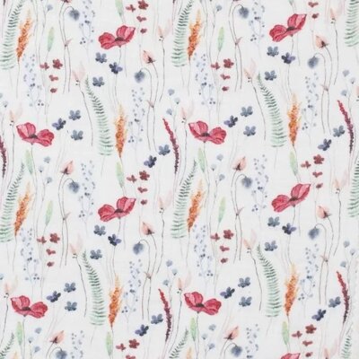 wit (off white) framboos roze blauw vintage groen oker Veld klaproos bloemen digitaal HYDROFIEL (op=op)