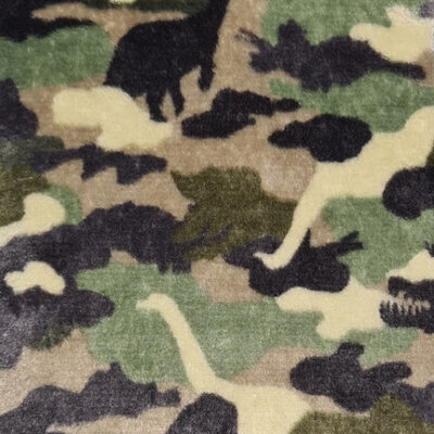 nog 80cm - groen (army olijf) zwart camouflage dino wellness fleece (op=op) 