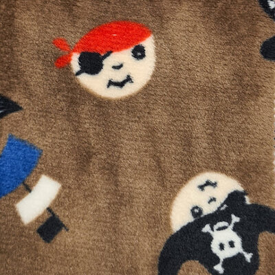 nog 1,3m - bruin rood blauw zwart piraten wellness fleece (op=op)